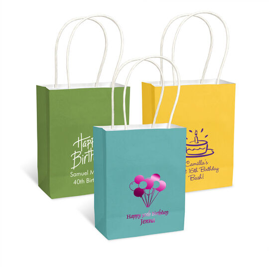 Personalized Mini Twisted Handled Bags for Birthdays